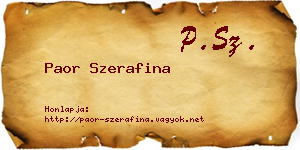 Paor Szerafina névjegykártya